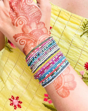 Haldi Special Multicolour Stretchable Bracelet - Pack of 24