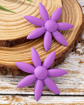 Floral Purple Sunflower Earrings