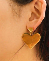 Golden Heart Drop Earring