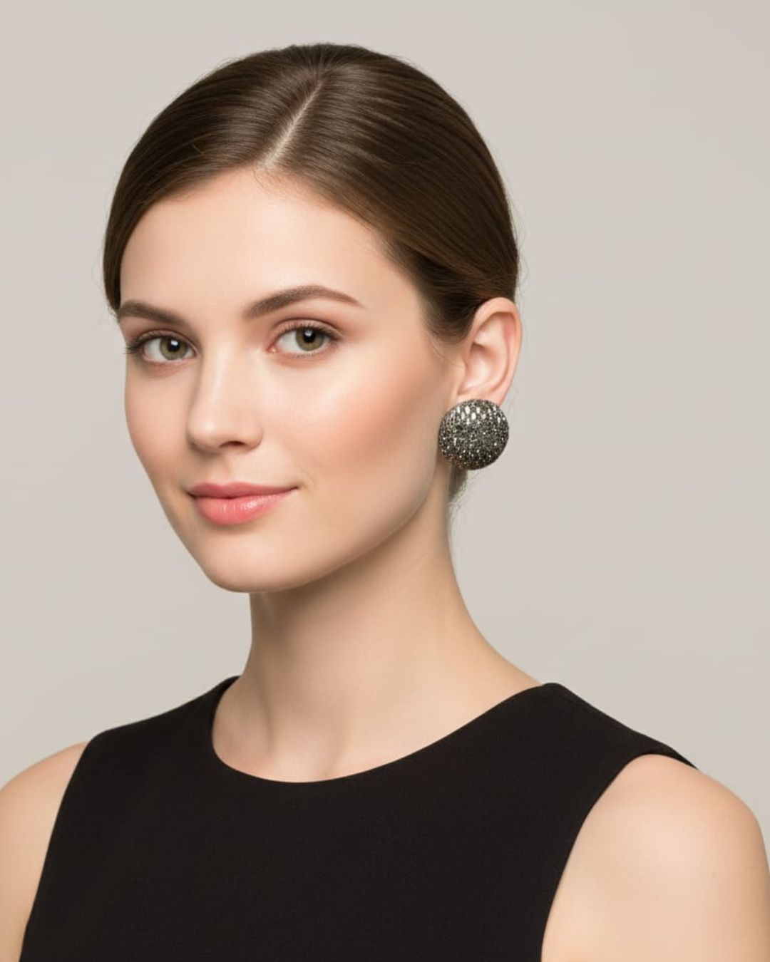 Bling Blogger Rhodium  Stud Earrings - Big