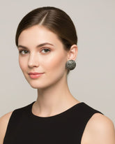 Bling Blogger Rhodium  Stud Earrings - Big