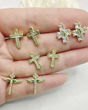 Cross American Diamond Stud Earring