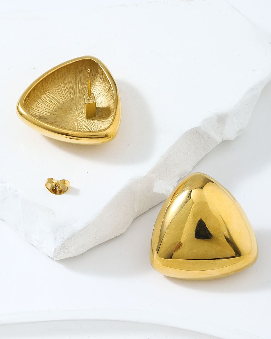 Golden Triangle Stud Earrings Small