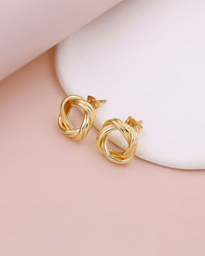 Golden Knot Stud Earrings Small