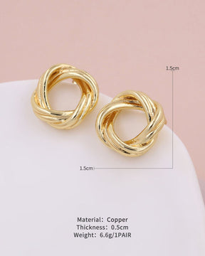 Golden Knot Stud Earrings Small