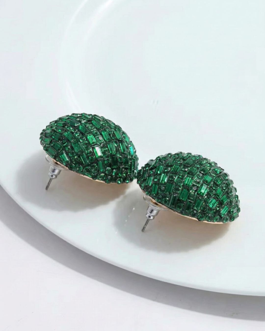 Bling Blogger Green Stud Earrings - Small