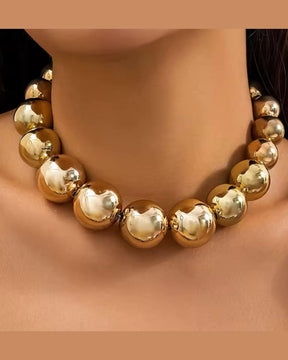 Golden Ball Statement Necklace