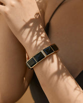 Black Rhinestone Openable Bracelet