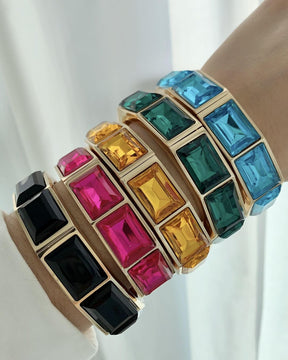 Emerald Green Rhinestone Openable Bracelet