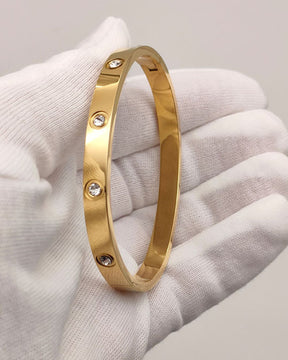 Golden Dazzle American Diamond Studded - Bracelet