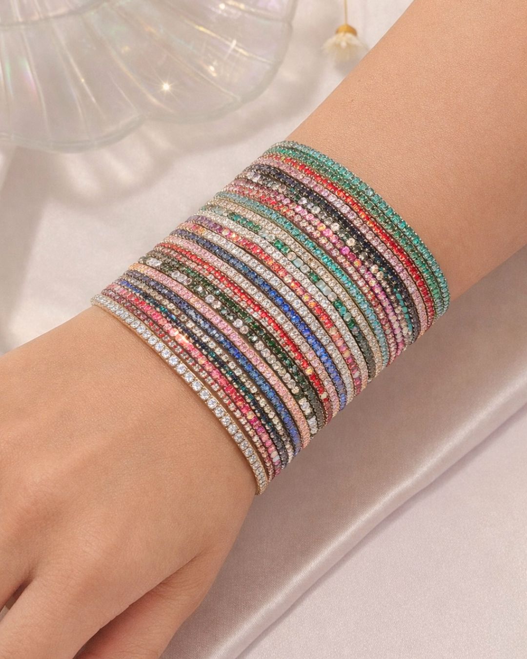 Baraat Special Multicolour Stretchable Bracelet - Pack of 36