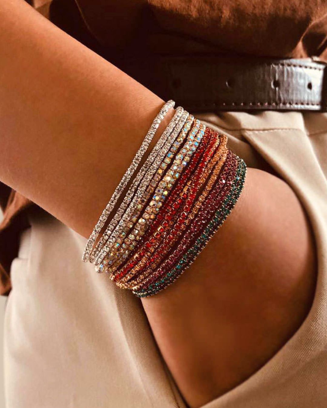 Stretchable Office Chic Multicolor Bracelet - Pack of 24