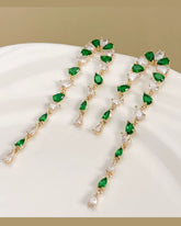 Bling Blogger Green American Diamond Earrings