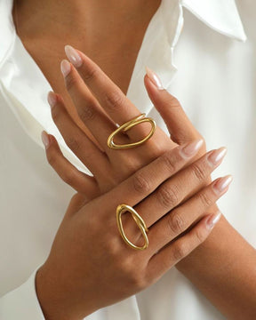 Hollow Oval Finger Ring