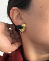 Candy Black Heart Stud Earrings