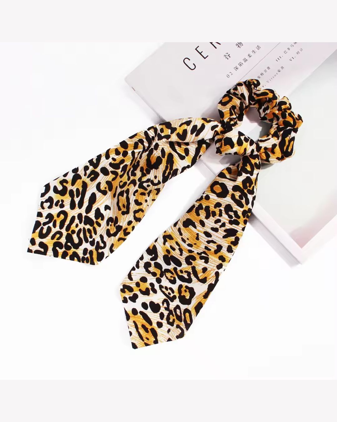 Animal Print Scrunchies With Knot Detail - Set of 2