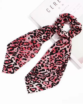 Animal Print Scrunchies With Knot Detail - Set of 2