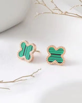 Clover Green Stud Earrings