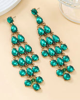 Green Transparent Resin Tear Drop Earrings