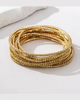 Stretchable Rose Glow Gold Plated Bracelet - Pack Of 12