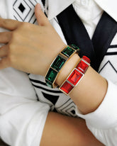 Red Rhinestone Openable Bracelet