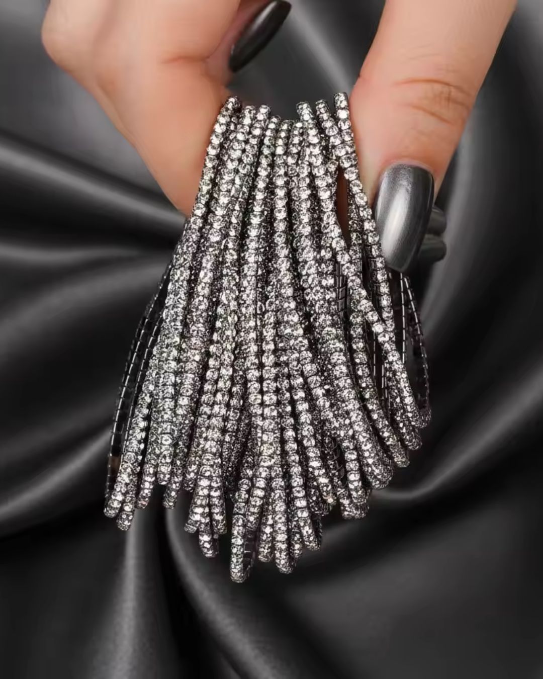 Stretchable Silver Shine Rhodium- Plated Bracelet - Pack of 12