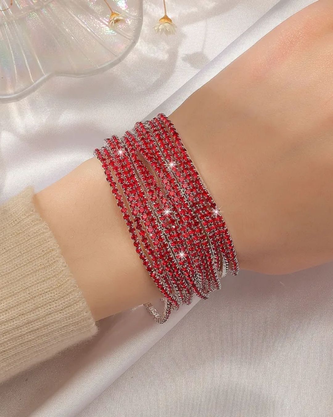 Stretchable Red Bracelet - Pack of 12