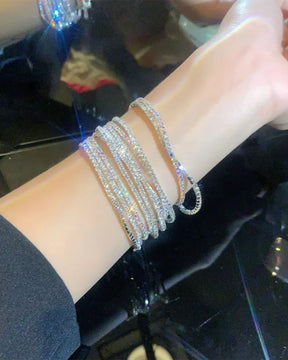 Stretchable Silver Bracelet - Pack of 12