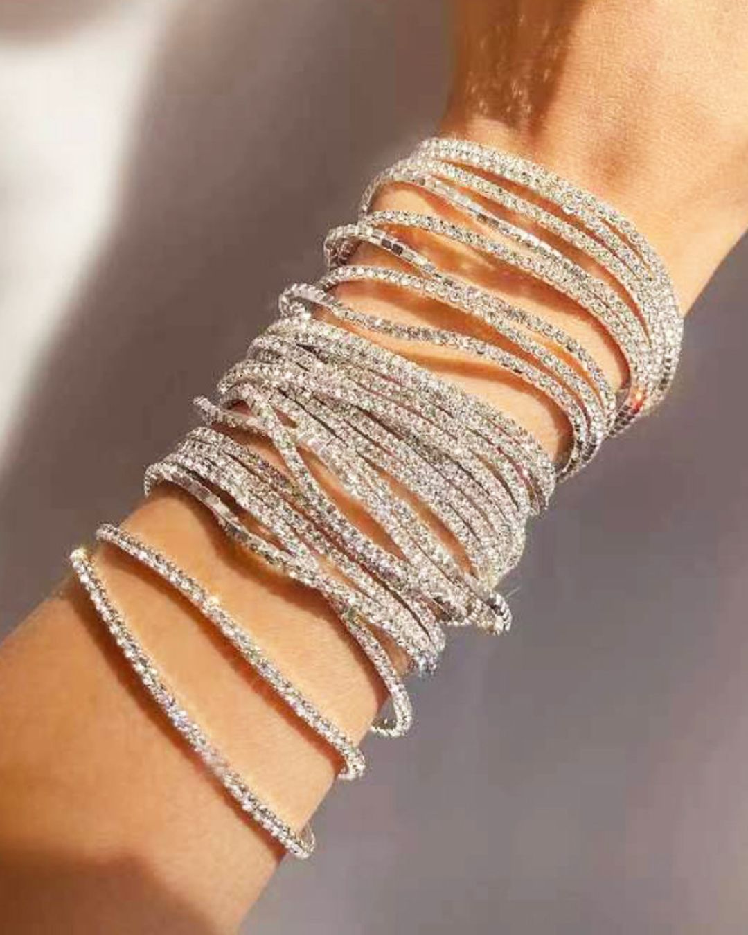 Stretchable Silver Bracelet - Pack of 36