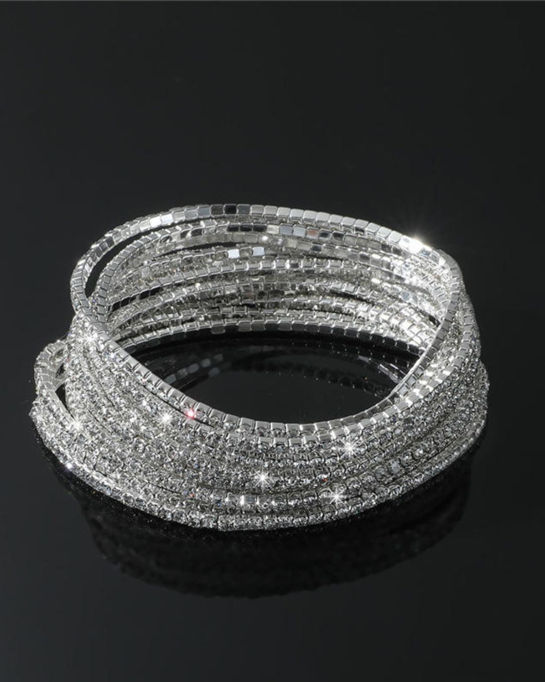 Stretchable Silver Bracelet - Pack of 12