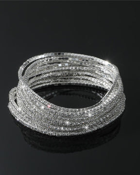 Stretchable Silver Bracelet - Pack of 12