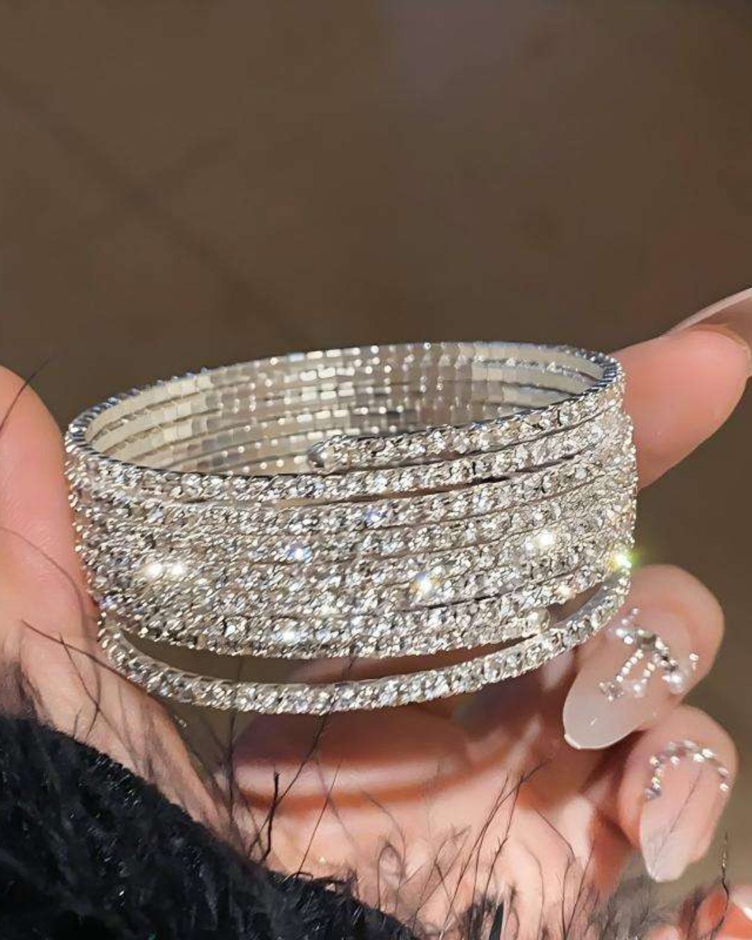 Statement Silver Spiral Bracelet