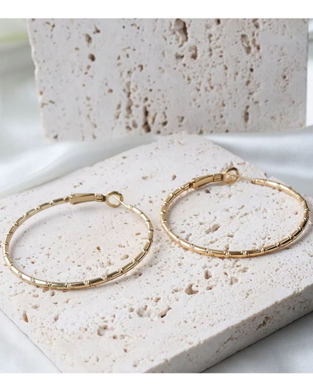 Gold-Plated Circular Hoop Earrings
