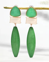 Green Resin Drop Earrings