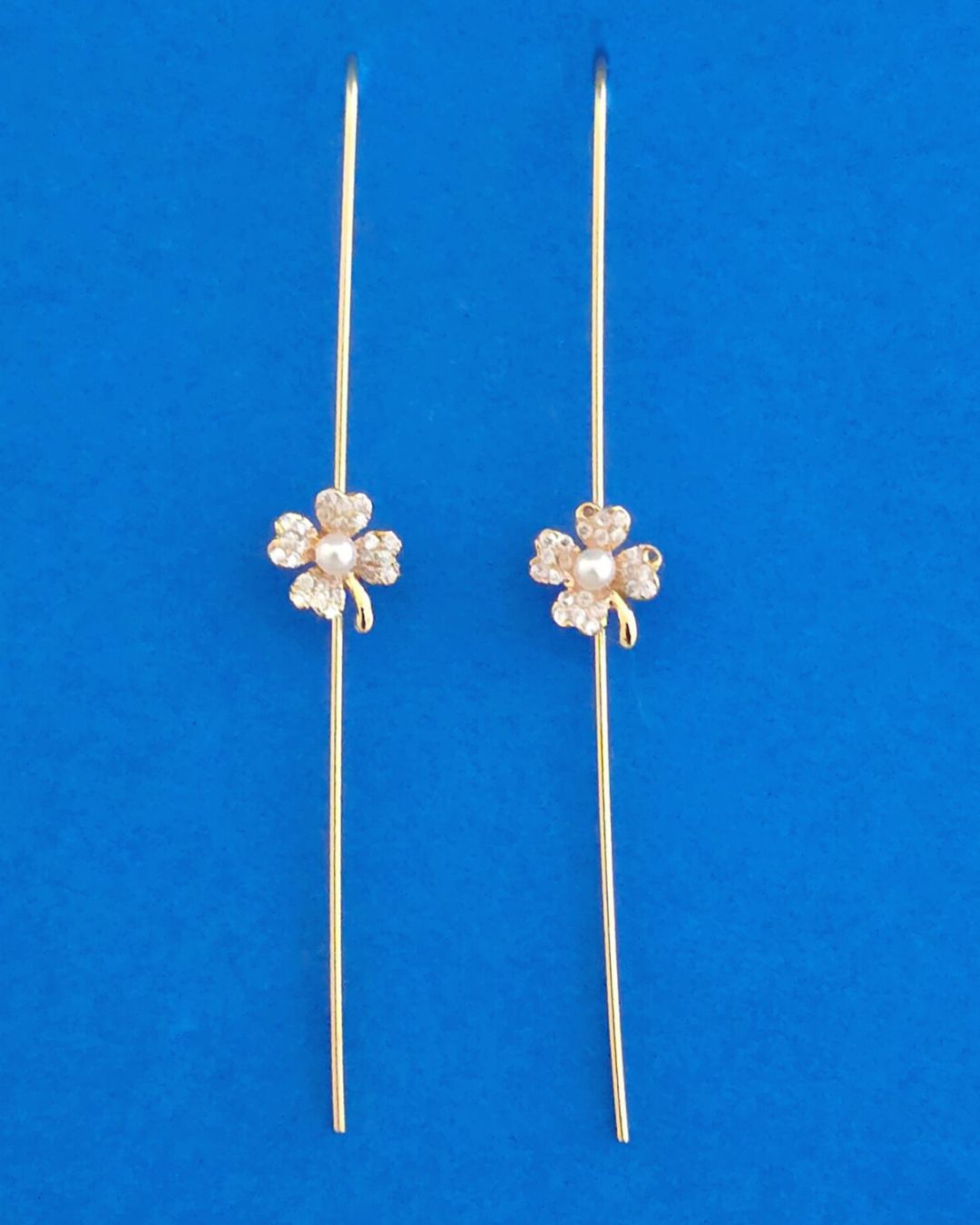 Golden Pearl Flower Ear Cuff