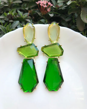 Maya Green Statement Drop Earring