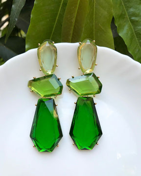 Maya Green Statement Drop Earring