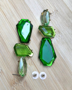 Maya Green Statement Drop Earring