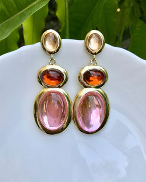 Pastel Gem Dangles Drop Earrings