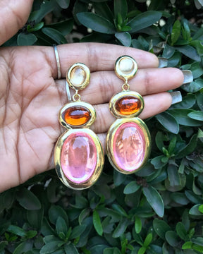 Pastel Gem Dangles Drop Earrings