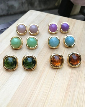 Turquoise Resin Stud Earrings