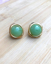 Lime Green Resin Stud Earrings