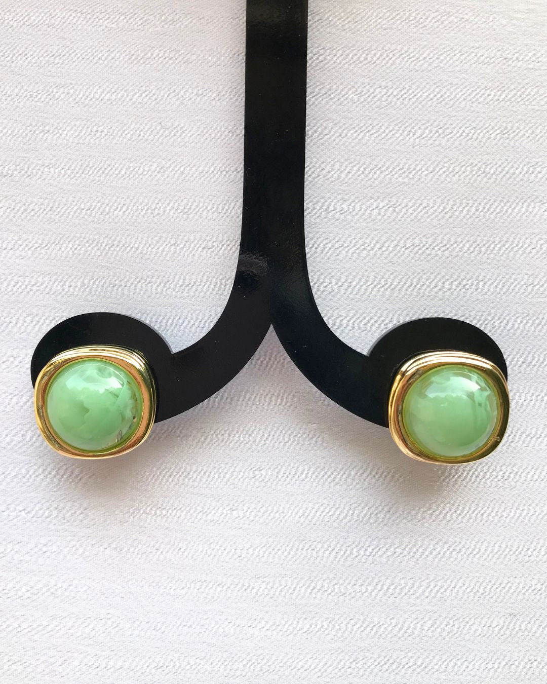 Lime Green Resin Stud Earrings