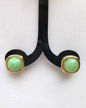Lime Green Resin Stud Earrings
