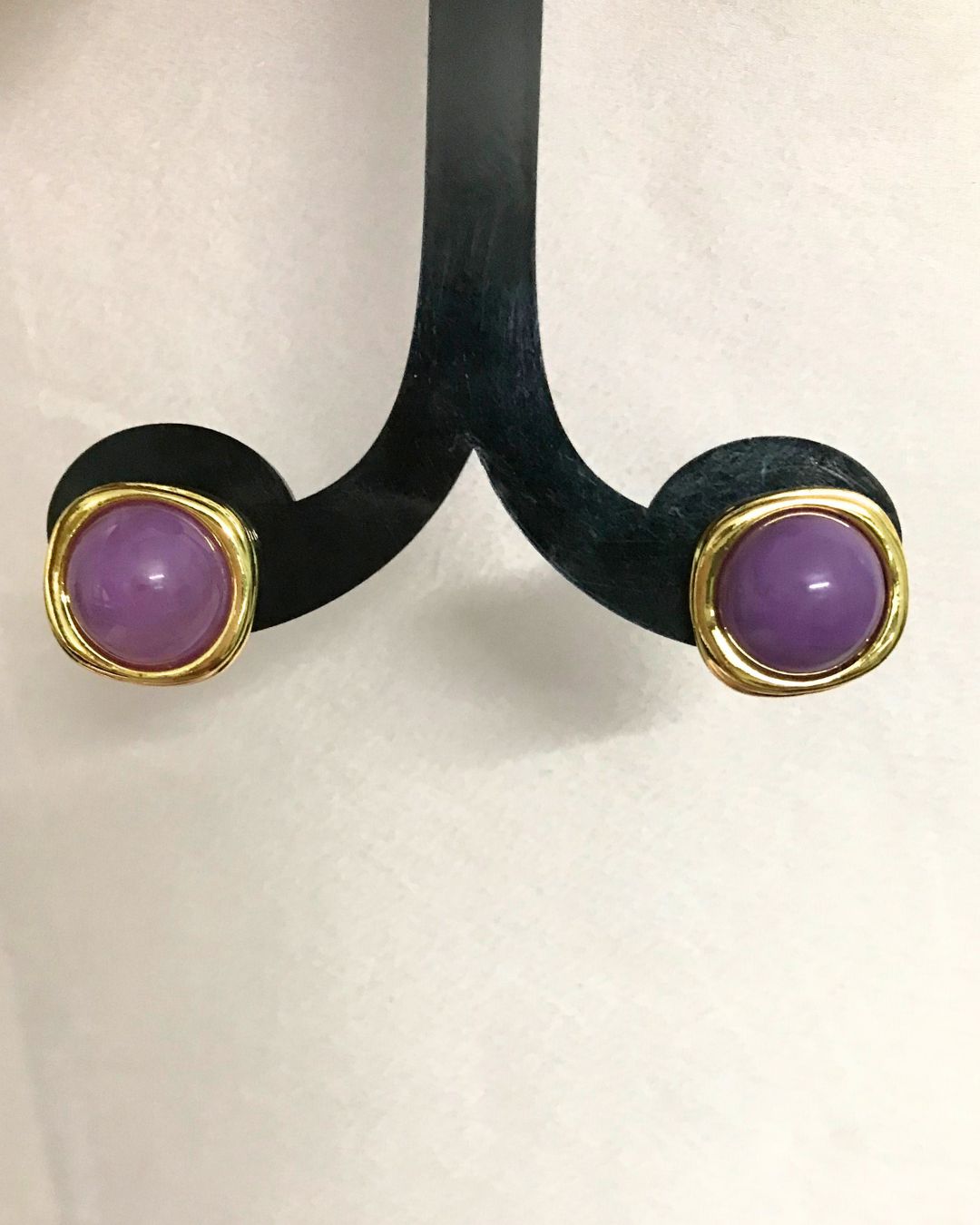 Purple Resin Stud Earrings