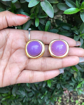 Purple Resin Stud Earrings