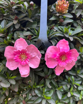Pink Floral Stud Earrings
