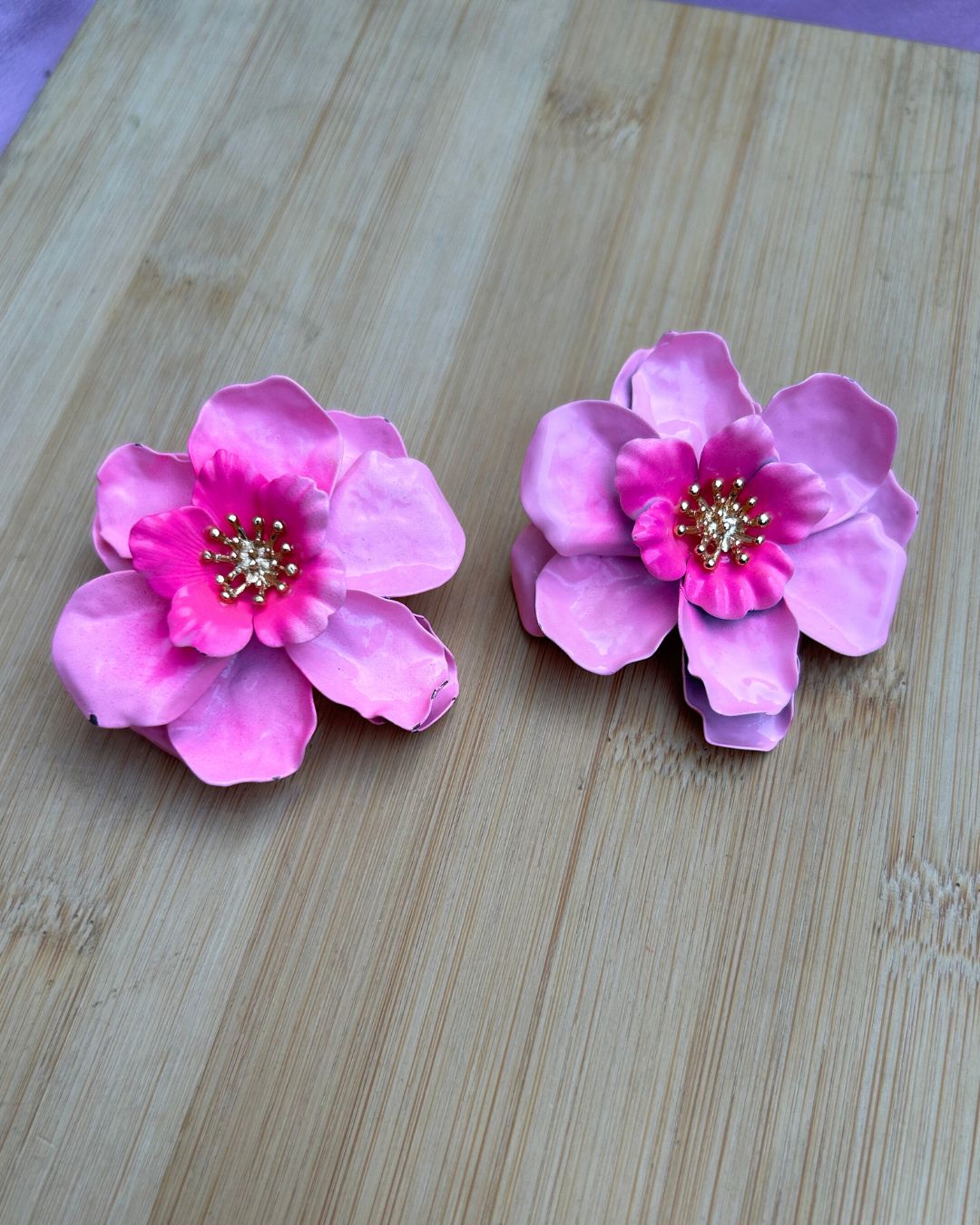 Pink Floral Stud Earrings