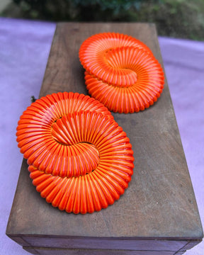 Orange Twisted Ripple Drop Earrings