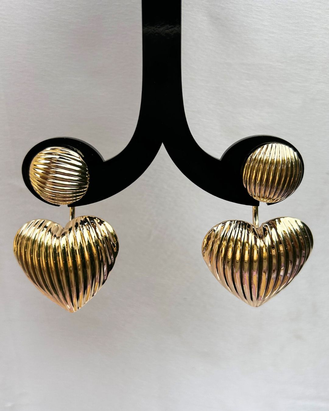 Golden Heart Drop Earrings